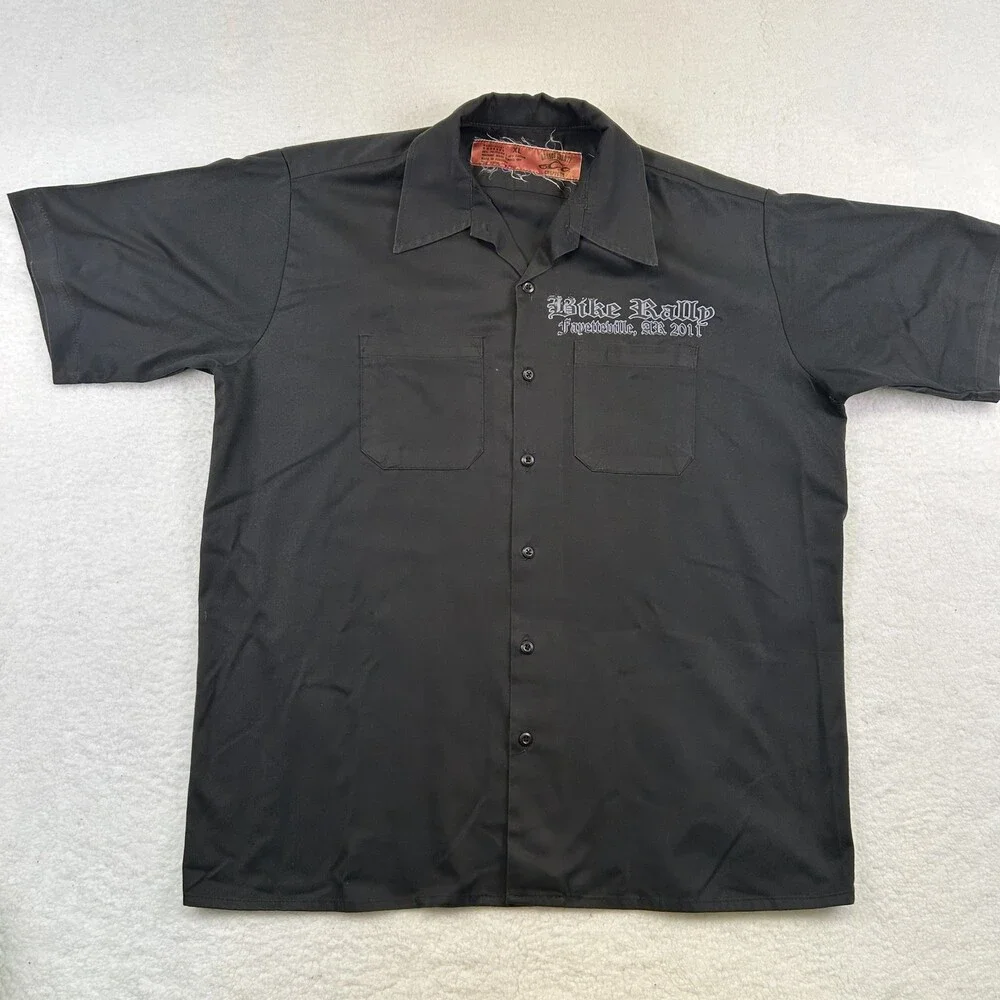 Choppers Button-Up Shirt Mens XL Black Biker Rally Fayetteville 2011 Motorcycle